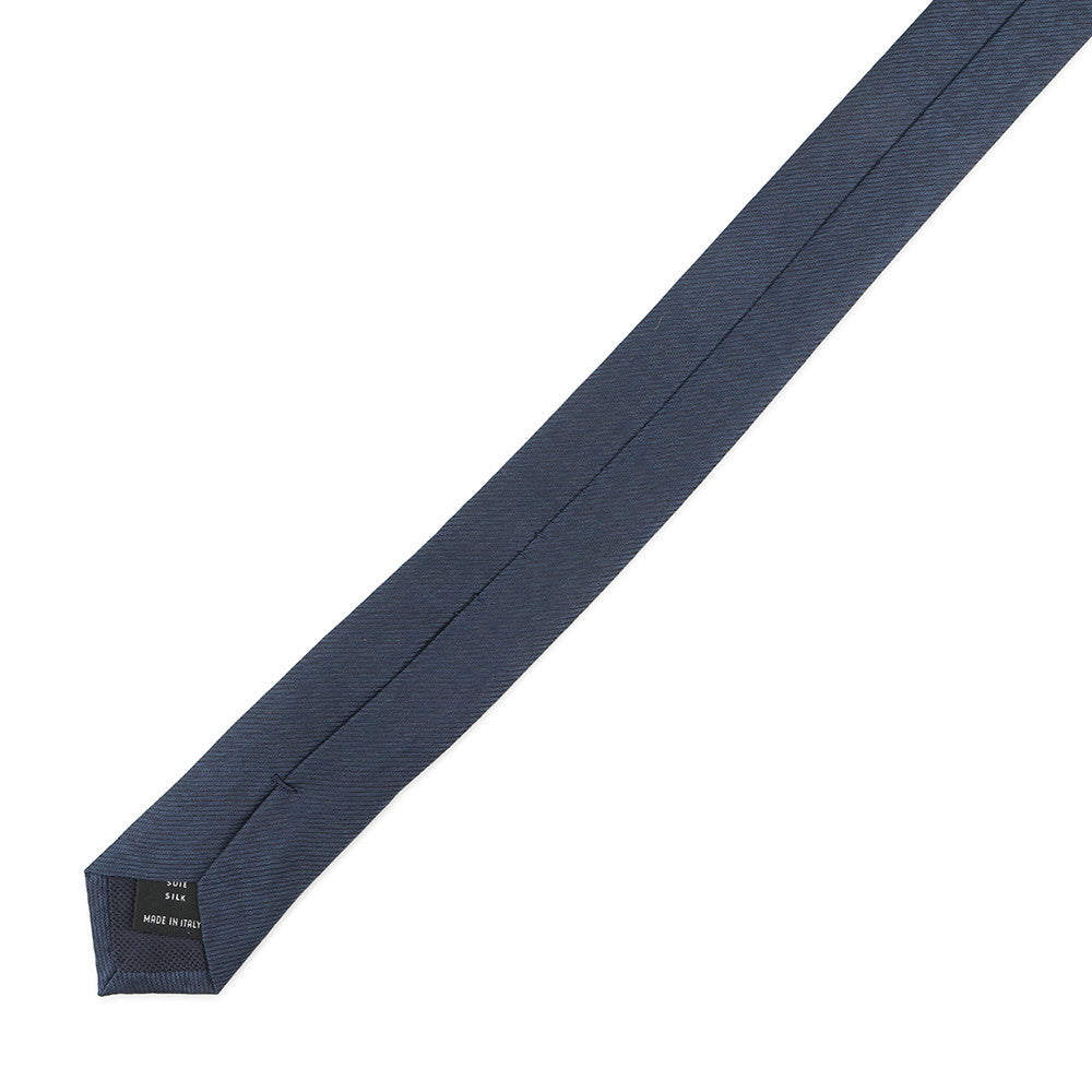 CHANEL CC Logo tie Navy Silk100%