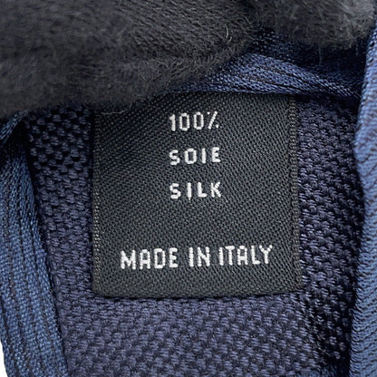CHANEL CC Logo tie Navy Silk100%