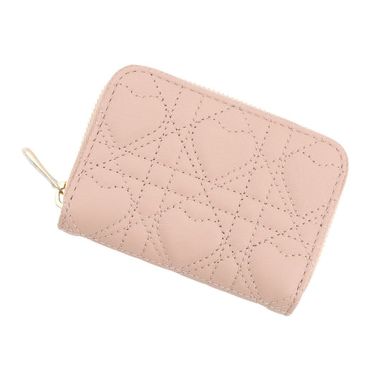 Dior Lady's Dior Voyage Zip Coin Purse RoseS0985ONHG Lambskin