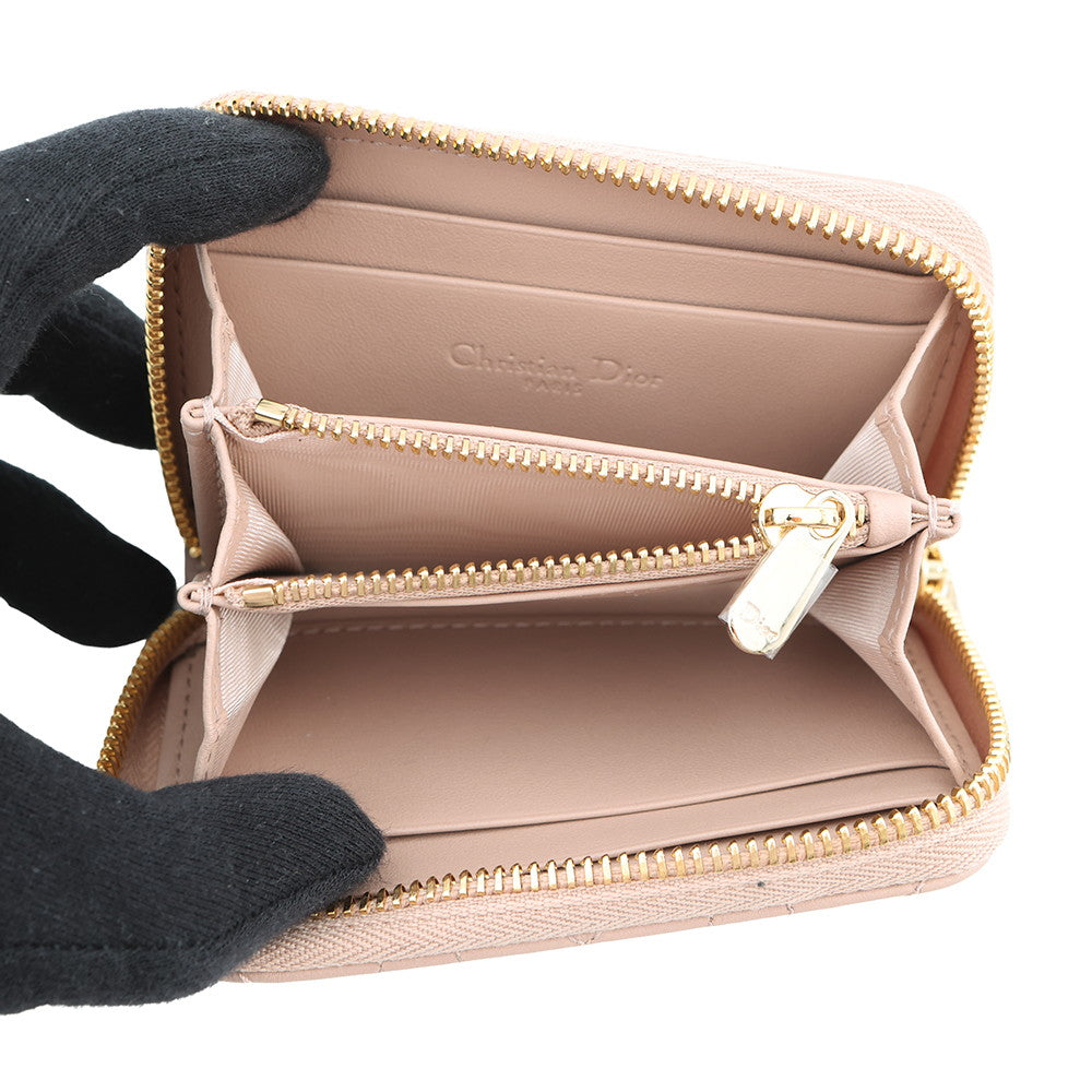 Dior Lady's Dior Voyage Zip Coin Purse RoseS0985ONHG Lambskin