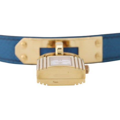 HERMES Kelly watch W20mm Gold Plated Leather Epsom White DialKE1.210