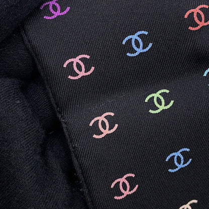 CHANEL All-over CC Logo Scarf Black/Multicolor Silk100%