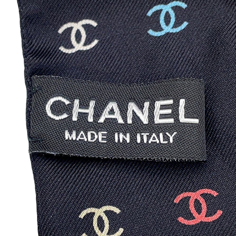 CHANEL All-over CC Logo Scarf Black/Multicolor Silk100%