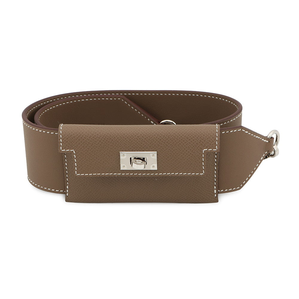 HERMES Bandouliere Kelly Pocket Etoupe Swift Leather Epsom