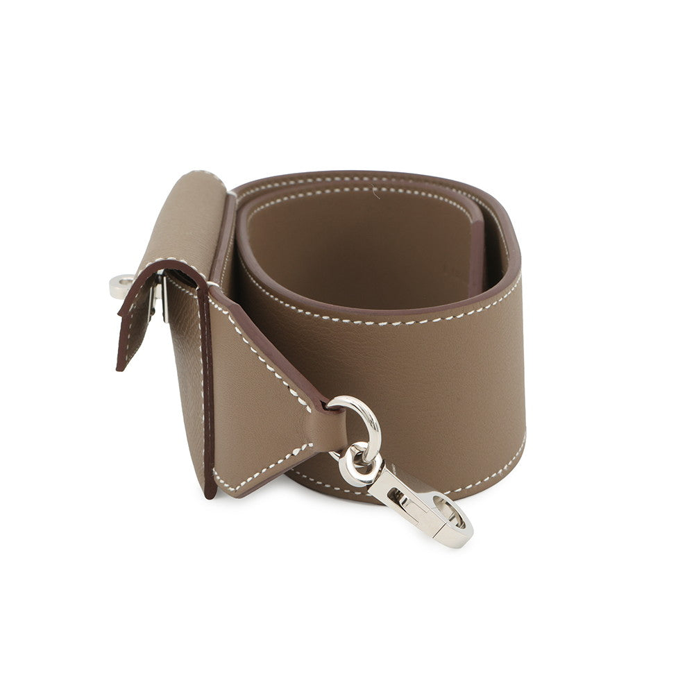 HERMES Bandouliere Kelly Pocket Etoupe Swift Leather Epsom