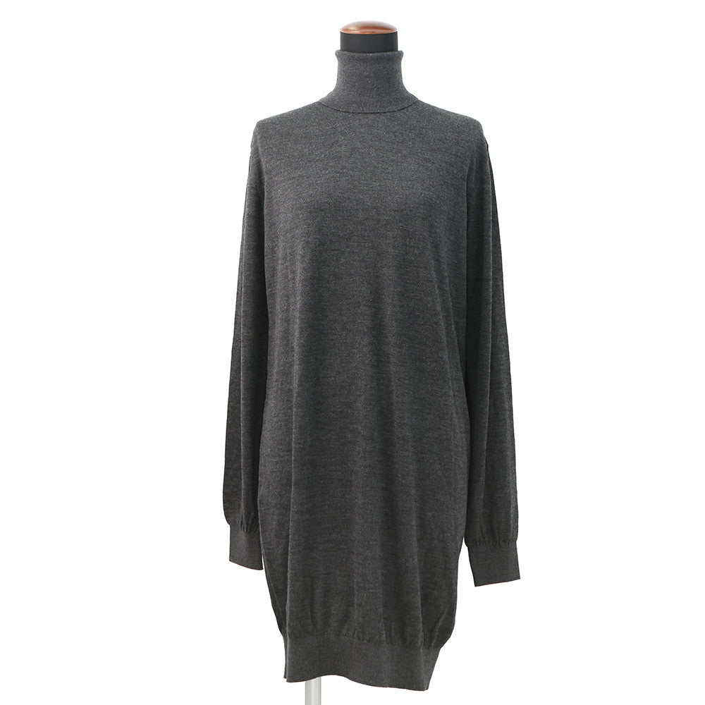 HERMES Turtleneck dress Size 38 Gray5H2542DP Cashmere70% Silk30%