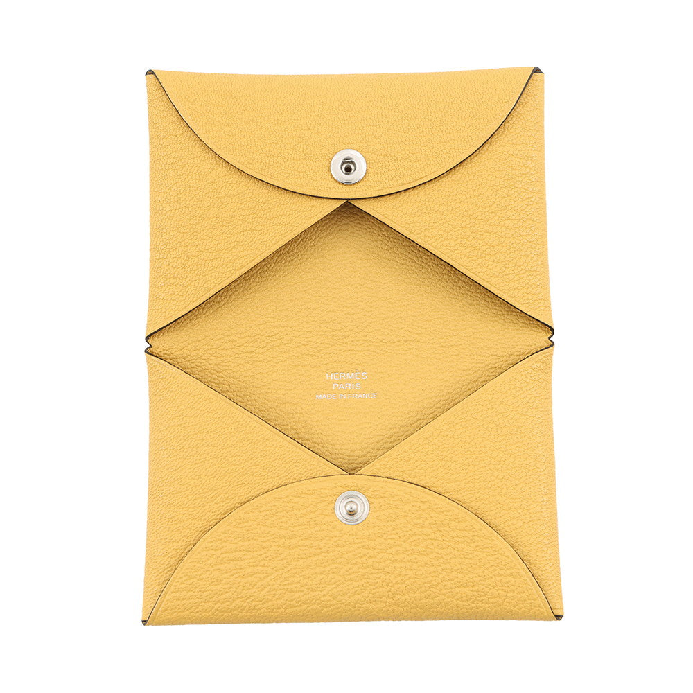 HERMES Calvi JauneMango Chevre Myzore Goatskin