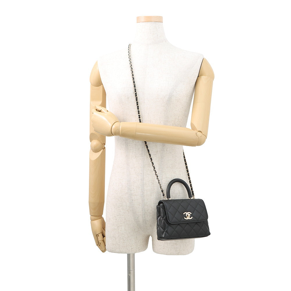 CHANEL Coco Handle 2wayChainShoulder BlackAP4244 Caviar Leather Size Mini mini