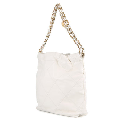 CHANEL CHANEL22 Handbag WhiteAS3260 Shiny Calf Leather Size Small