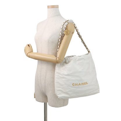 CHANEL CHANEL22 Handbag WhiteAS3260 Shiny Calf Leather Size Small