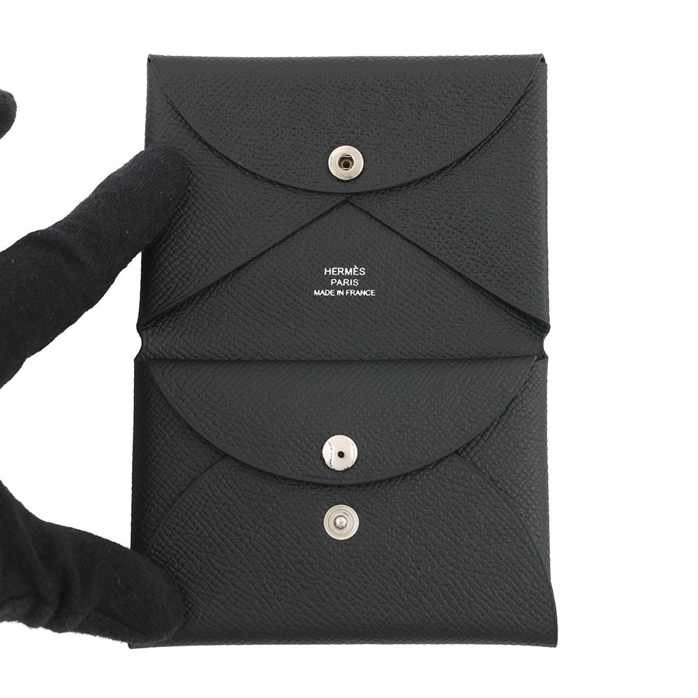 HERMES Calvi Duo Black Epsom