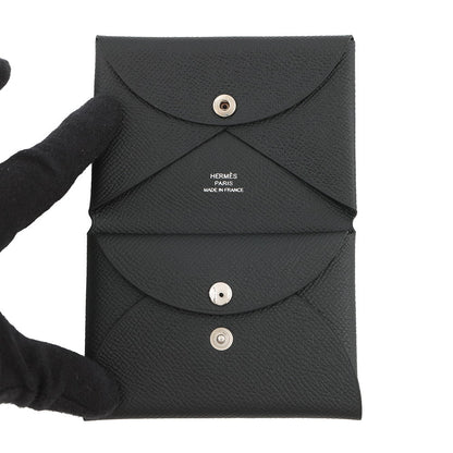 HERMES Calvi Duo Black Epsom