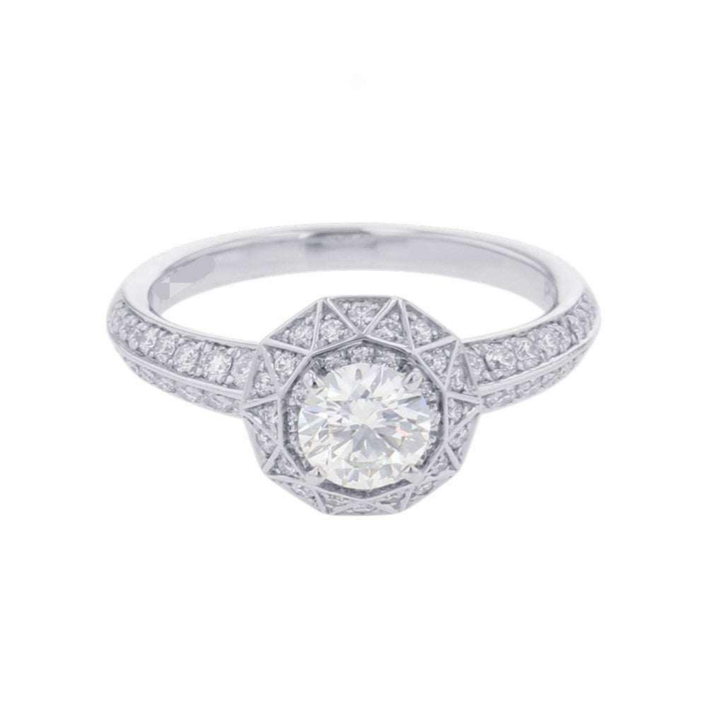 Boucheron Etoile de Paris Solitaire Ring Size 51/#11JSL00342 Pt950