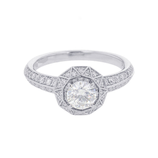 Boucheron Etoile de Paris Solitaire Ring Size 51/#11JSL00342 Pt950