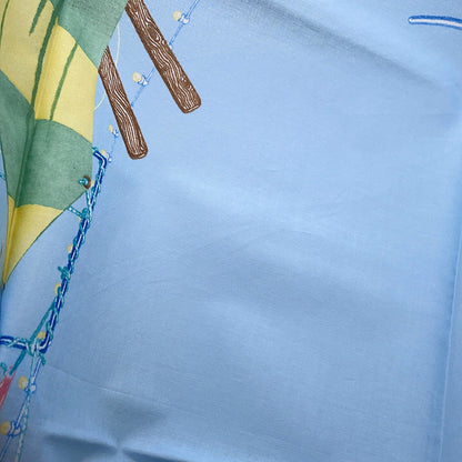 HERMES Carre ≪Board-a-Board≫ Size 80 Blue Ciel/Green/Multicolor Cotton100%