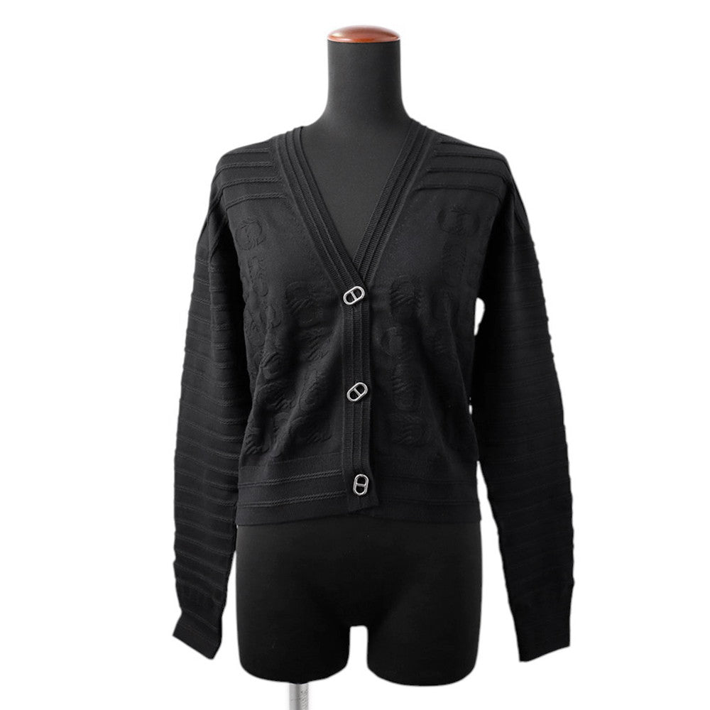 HERMES chaine d'ancre cardigan Size 36 Black3E2706D3 Silk57% Cotton43%