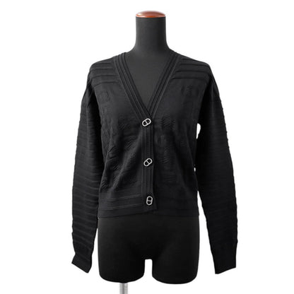 HERMES chaine d'ancre cardigan Size 36 Black3E2706D3 Silk57% Cotton43%