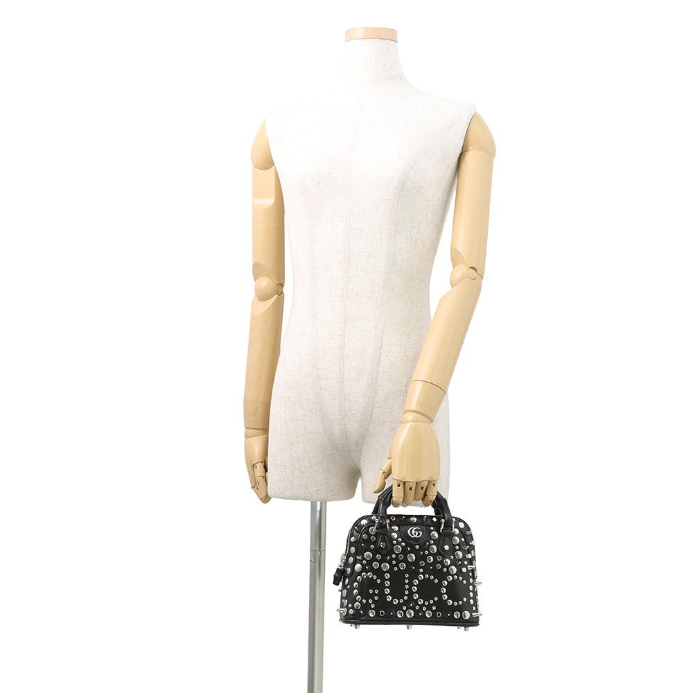 GUCCI Diana Bamboo Black715775 Leather Metal