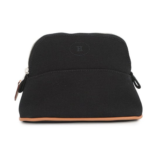 HERMES Pouch Bolide Black Cotton Canvas Size Mini mini