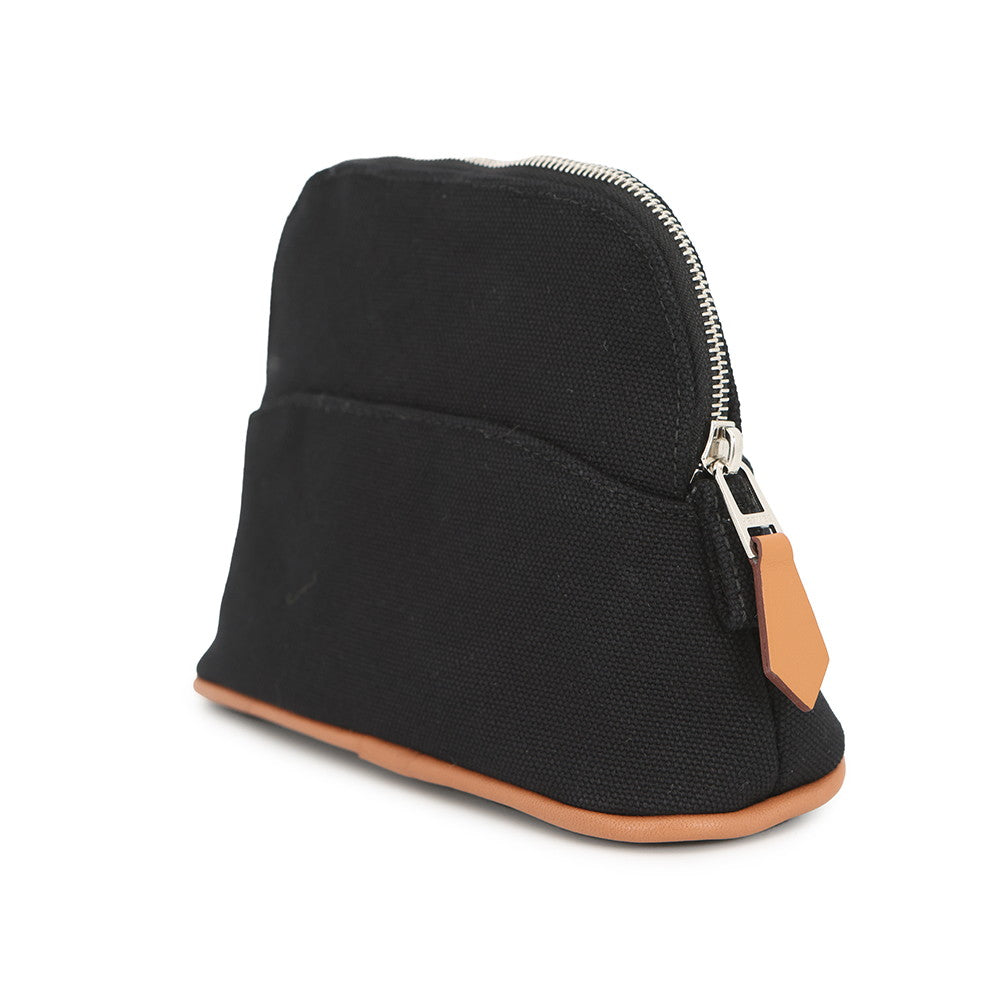 HERMES Pouch Bolide Black Cotton Canvas Size Mini mini
