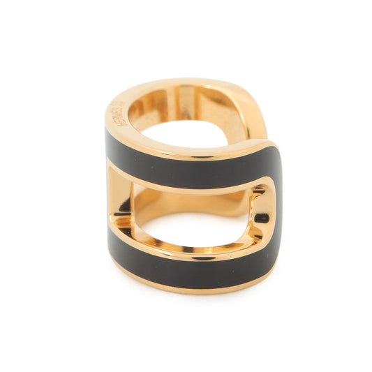 HERMES Ear cuff Pop H Black Gold Plated Lacquer