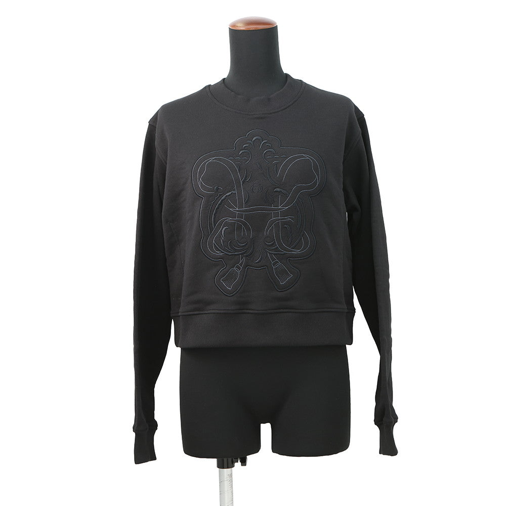 HERMES Tucked Knitted Fabric Shirt with Embroidery Size 36 BlackH6E4651DD0236 Cotton100%