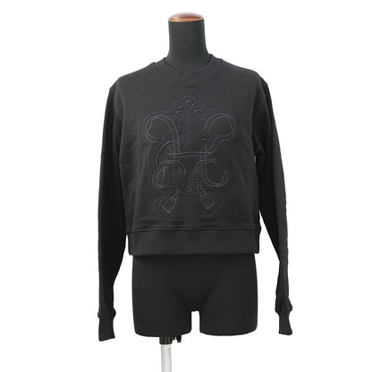 HERMES Tucked Knitted Fabric Shirt with Embroidery Size 36 BlackH6E4651DD0236 Cotton100%