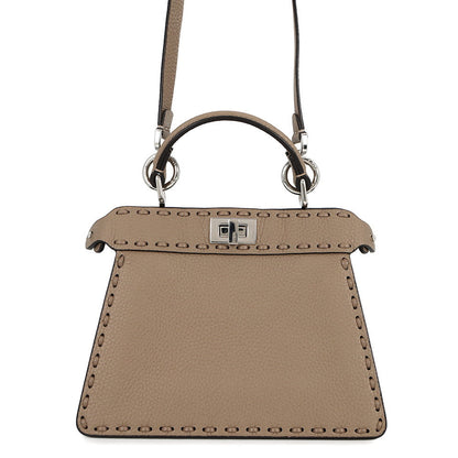 FENDI Peekaboo Selleria I see you Gray8BN335 Leather Size Petit