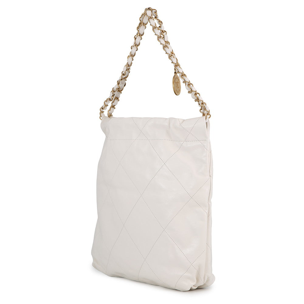 CHANEL CHANEL22 Handbag WhiteAS3260 Shiny Calf Leather Size Small
