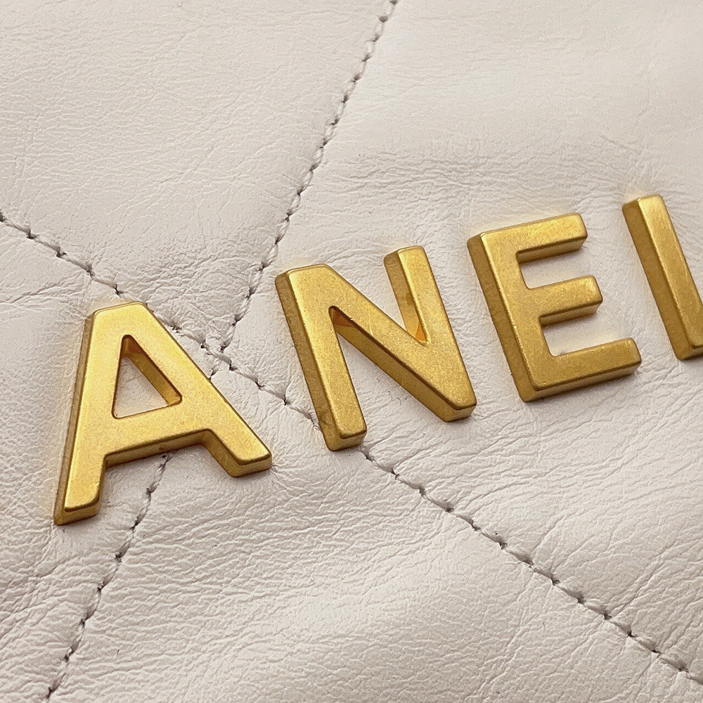 CHANEL CHANEL22 Handbag WhiteAS3260 Shiny Calf Leather Size Small