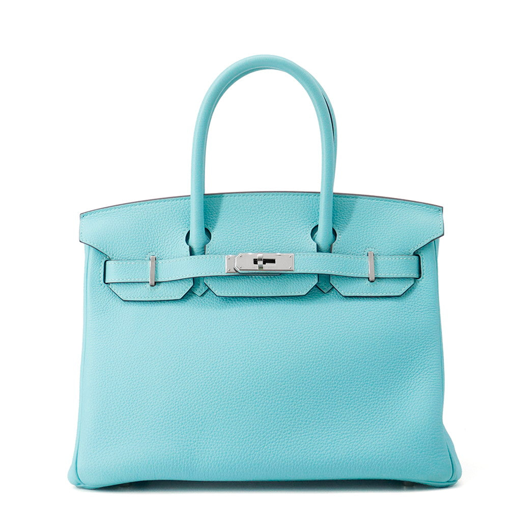 HERMES Birkin Blue Atoll Togo Leather Size 30