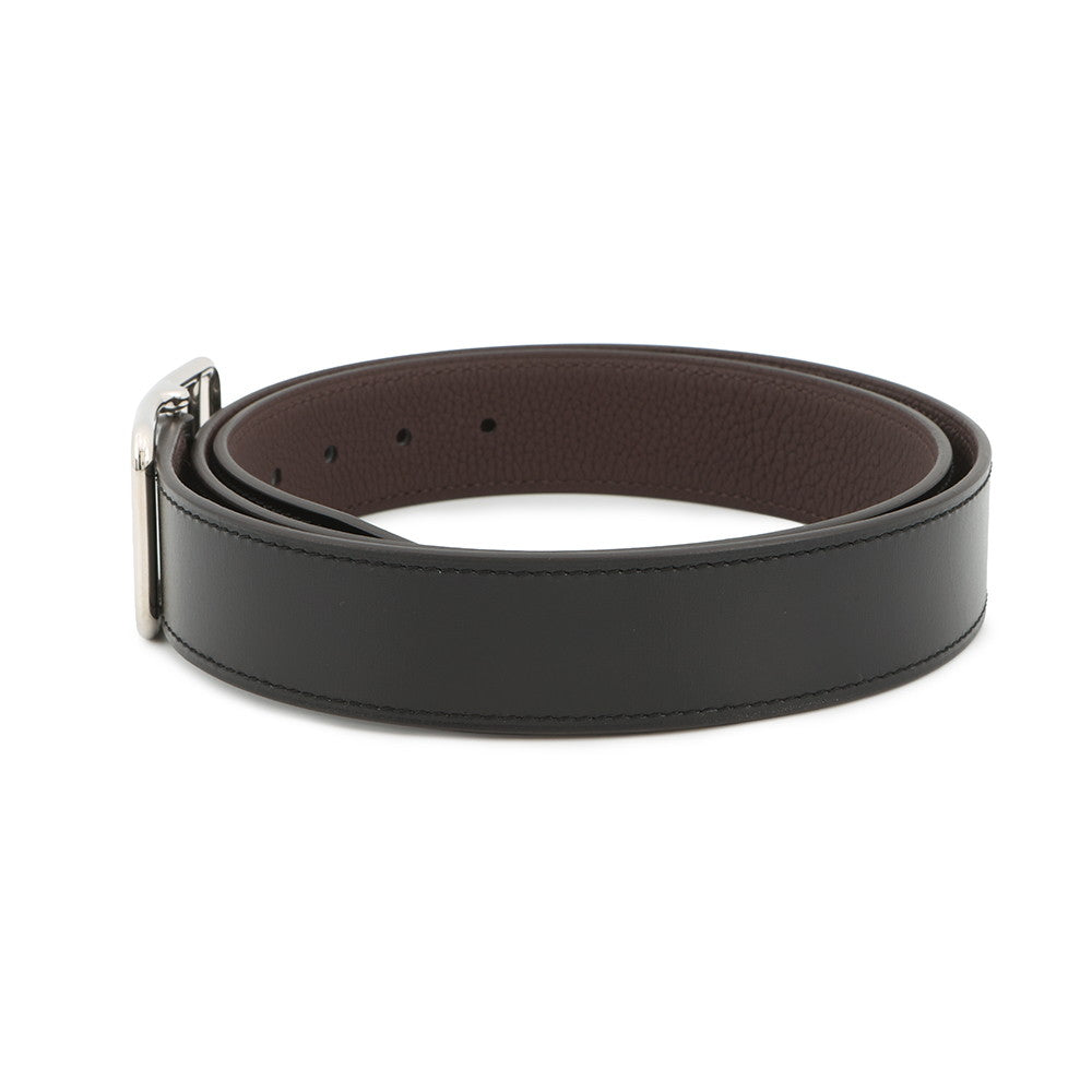 HERMES Cape Cod reversible belt Size 90 Black/Ebene Box Calf Leather Togo Leather