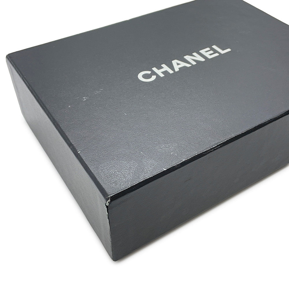 CHANEL Cambon Line Zip Around Long Cloth White/Black/PinkA26710 Calf Leather