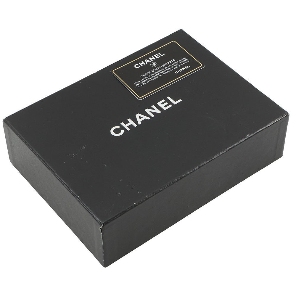 CHANEL Cambon Line Zip Around Long Cloth White/Black/PinkA26710 Calf Leather
