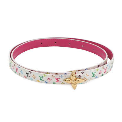 LOUIS VUITTON LV TM Belt WhiteM8992U Monogram・Multicolor Size 80