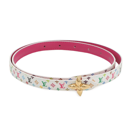 LOUIS VUITTON LV TM Belt WhiteM8992U Monogram・Multicolor Size 80