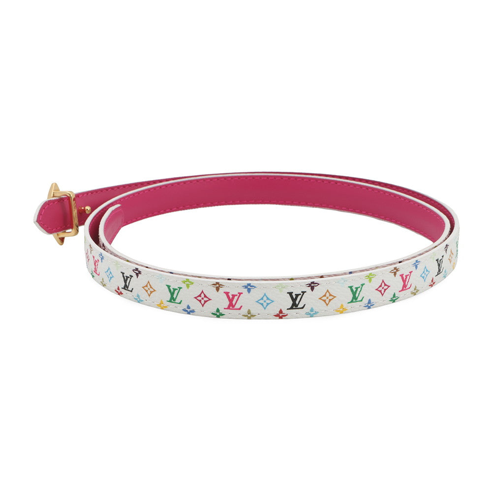LOUIS VUITTON LV TM Belt WhiteM8992U Monogram・Multicolor Size 80