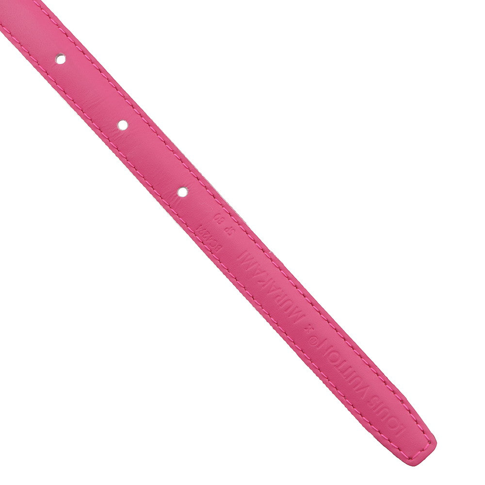 LOUIS VUITTON LV TM Belt WhiteM8992U Monogram・Multicolor Size 80