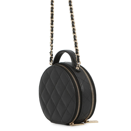 CHANEL Matelasse Round ChainShoulder Bag BlackAP2502 Caviar Leather