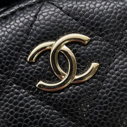 CHANEL Matelasse Round ChainShoulder Bag BlackAP2502 Caviar Leather