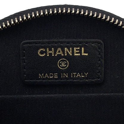 CHANEL Matelasse Round ChainShoulder Bag BlackAP2502 Caviar Leather