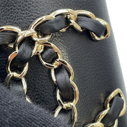 CHANEL Matelasse short boots BlackG36424 Leather Size 37.5C