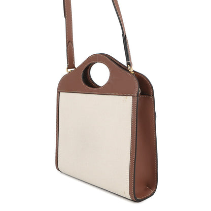 BURBERRY Two-tone Natural/Brown8031746 Canvas Leather Size Mini