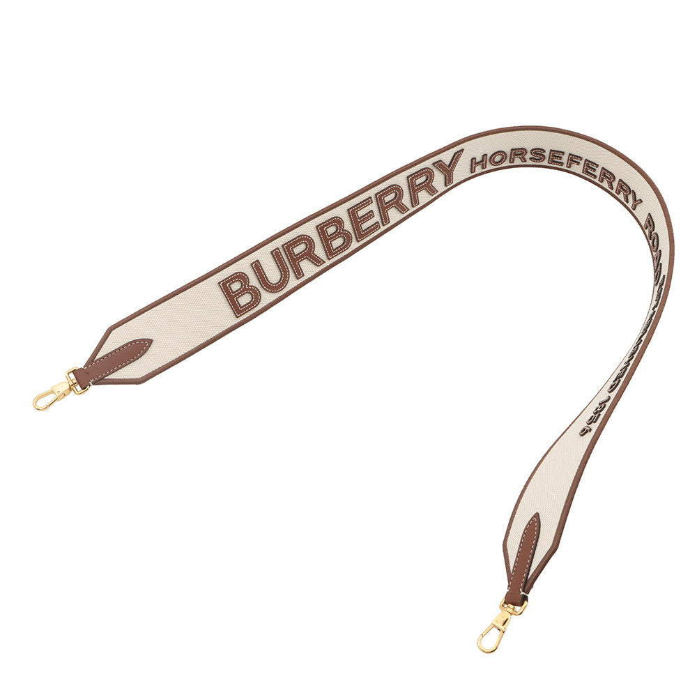 BURBERRY Shoulder Strap Beige/Brown Canvas