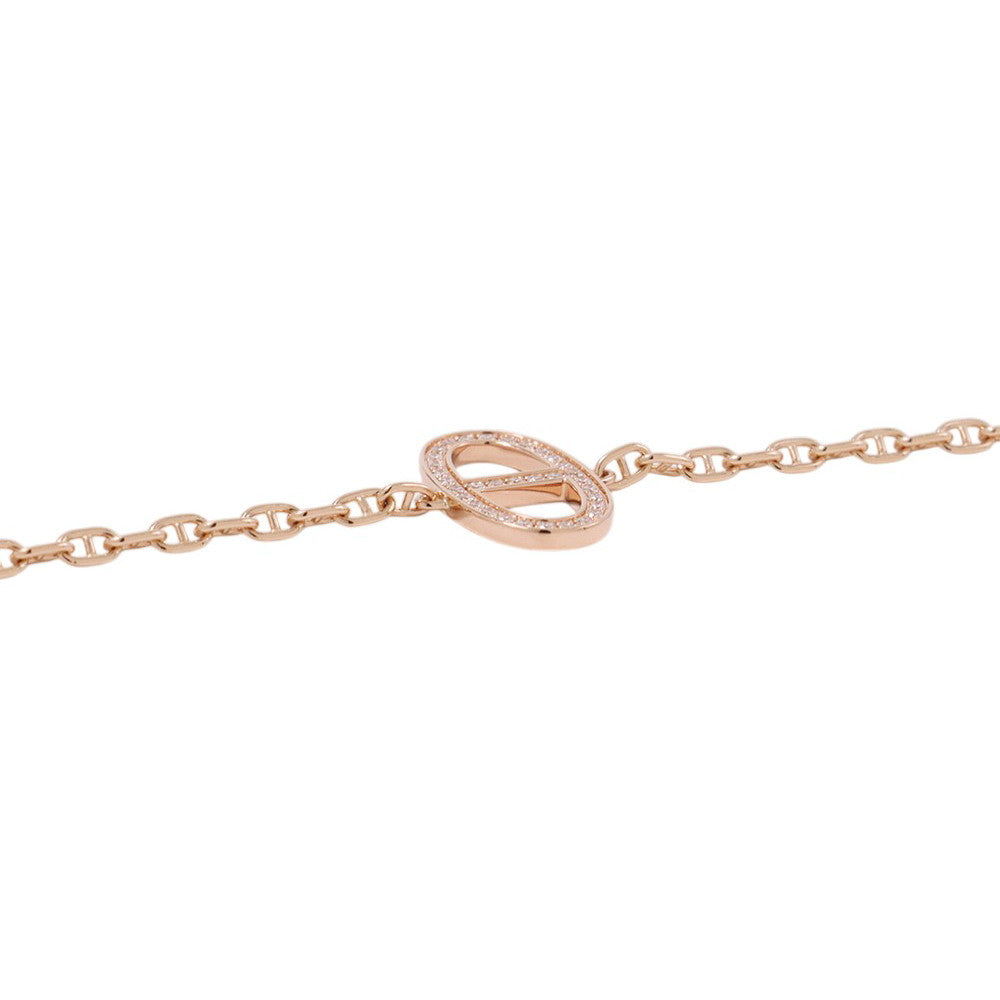 HERMES Chaine d'Ancre Contour Bracelet Size STH122404B 18K Pink Gold