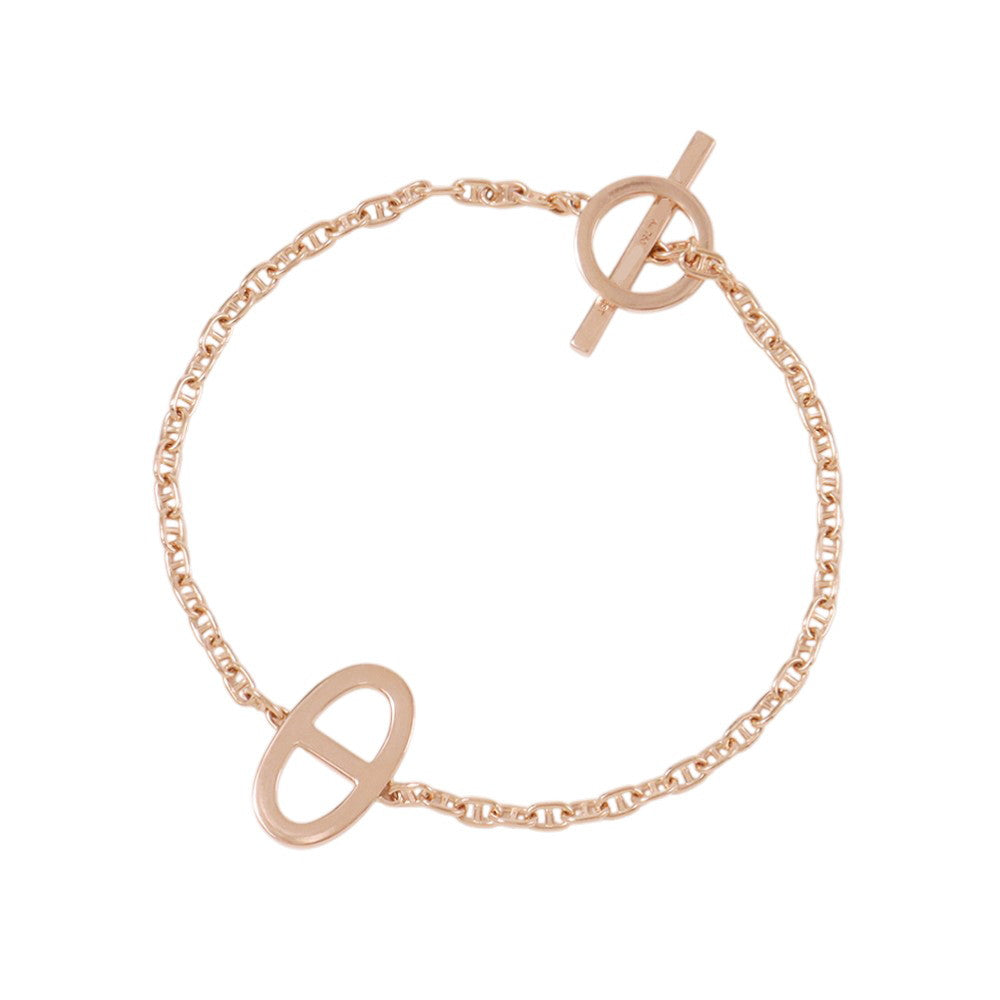 HERMES Chaine d'Ancre Contour Bracelet Size STH122404B 18K Pink Gold