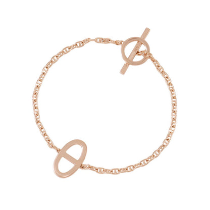 HERMES Chaine d'Ancre Contour Bracelet Size STH122404B 18K Pink Gold
