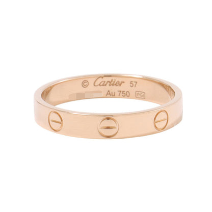 CARTIER Mini Love Ring Size Small/57/#17B4085200 18K Pink Gold