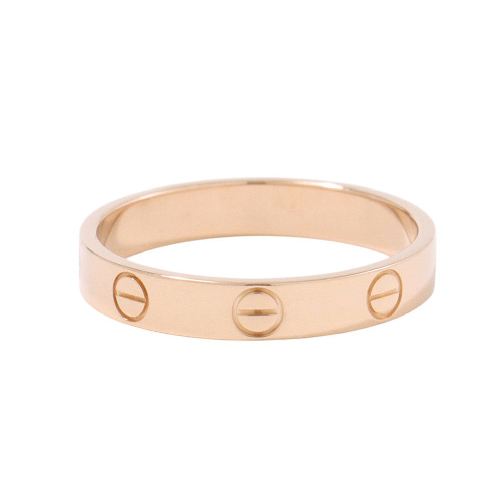 CARTIER Mini Love Ring Size Small/57/#17B4085200 18K Pink Gold