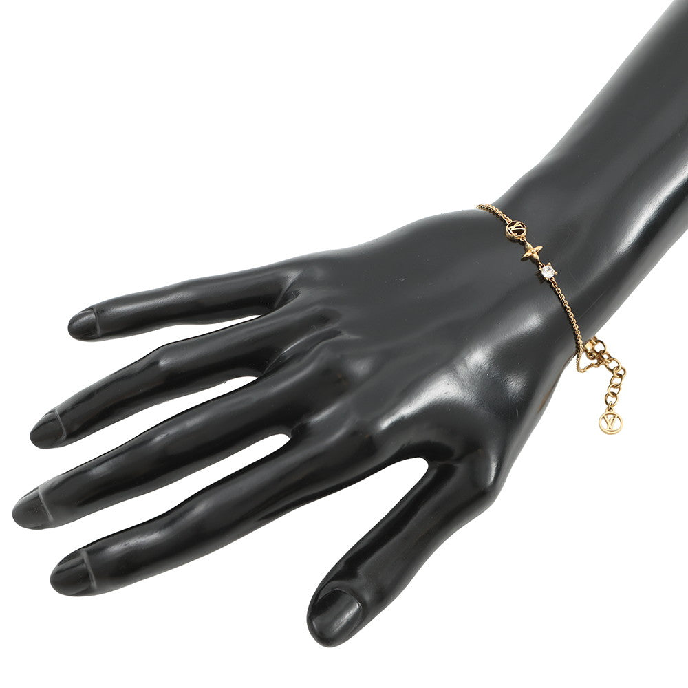 LOUIS VUITTON Bracelet・Petit Louis GoldM00374 Metal strass